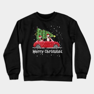 Bully Car Red Truck Christmas Tree Cute Bully Dogs Crewneck Sweatshirt